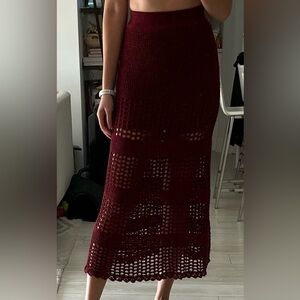 BCBG Midi Crochet Skirt. XS
